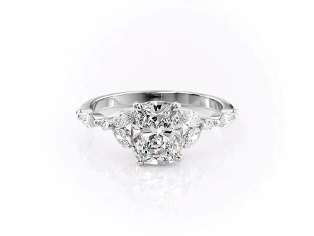 The Chelsea Set With A 2.5 Carat Elongated Cushion Lab Diamond Cheap