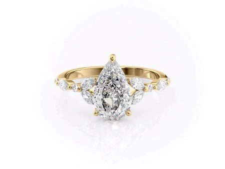 The Chelsea Set With A 1.5 Carat Pear Lab Diamond Hot on Sale