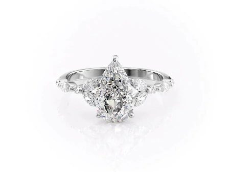 The Chelsea Set With A 1.5 Carat Pear Lab Diamond For Discount