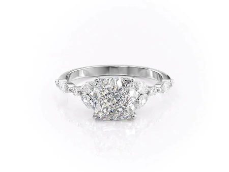 The Chelsea Set With A 3 Carat Cushion Lab Diamond on Sale