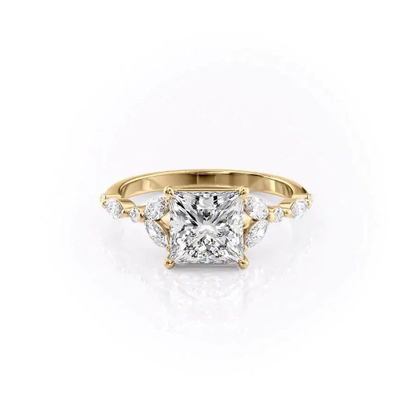 The Chelsea Set With A 2 Carat Princess Lab Diamond on Sale