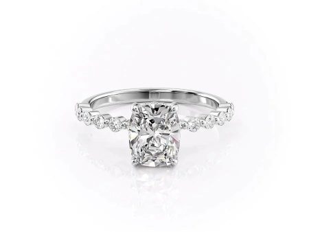 The Khloe Set With A 1.5 Carat Elongated Cushion Lab Diamond Discount