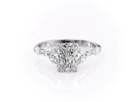 The Chelsea Set With A 2.5 Carat Radiant Lab Diamond For Sale