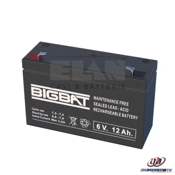 Batteria Elan Bigbat Al Piombo 6v 12ah 00610 Confezione 10 Pezzi Hot on Sale