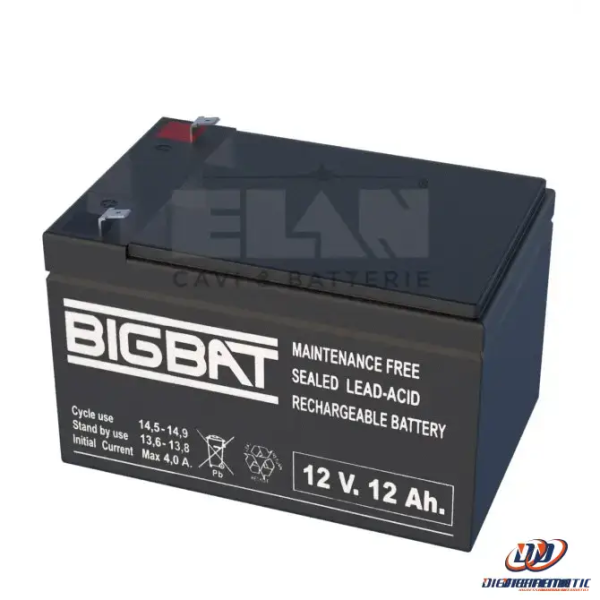 Batteria Elan Bigbat Al Piombo 12v 12ah 01210 Confezione 6 Pezzi Supply