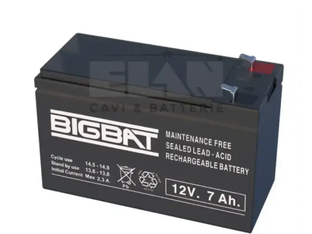 Batteria Elan Bigbat Al Piombo 12v 7ah 01207 Confezione 10 Pezzi Supply