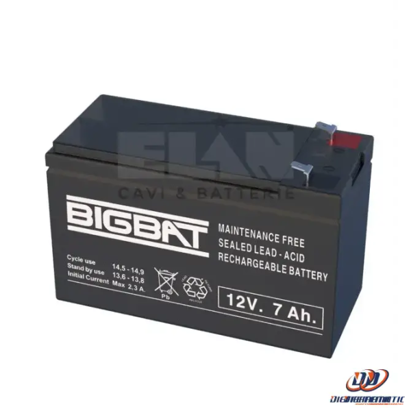 Batteria Elan Bigbat Al Piombo 12v 7ah 01207 Confezione 10 Pezzi Supply