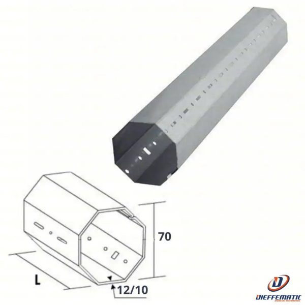Albero Ottagonale Avvolgile Tapparella Tubo Rullo Palo Asse Ø 70 Lungo 2 Metri Discount