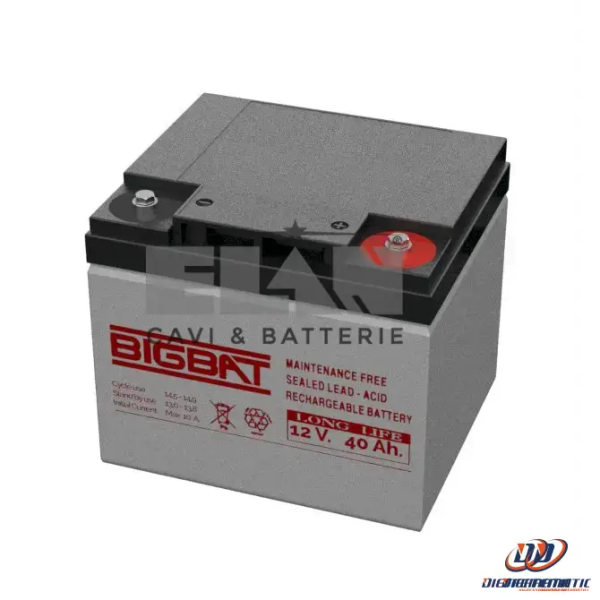 Batteria Elan Bigbat Al Piombo 12v 40ah Long Life 01240 Online now